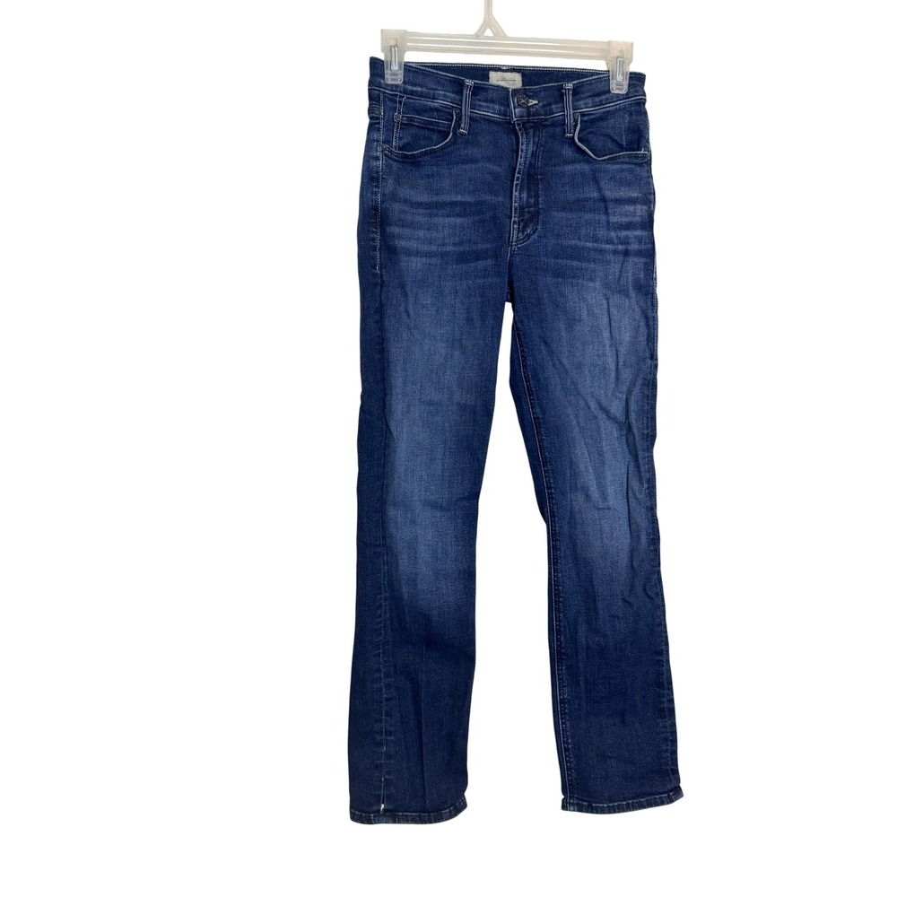 Mother Mid Rise Dazzler Ankle Jeans Womens 26 Blue Slim Distressed Stretch Denim